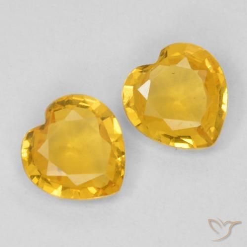0.69ctw طبيعي ذهبى متوسط زفير, قلب, VVS-VS
