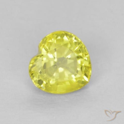 0.51ct طبيعي أصفر فاتح زفير, قلب, قليلا جدا