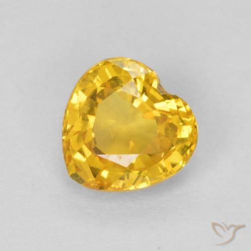0.54ct طبيعي ذهبي زفير, قلب, VVS