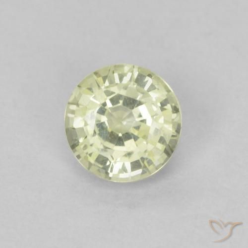 0.37ct طبيعي أبيض مخضر زفير, دائري, VVS