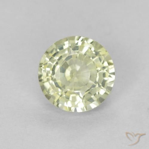 0.46ct طبيعي أصفر مخضر فاتح جدا زفير, دائري, VVS