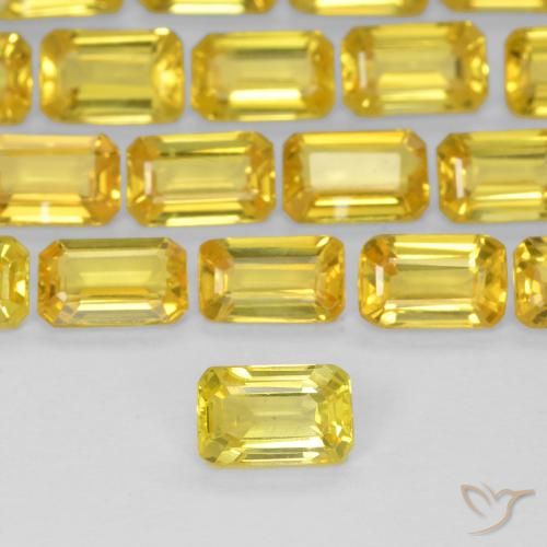 0.38ct طبيعي أصفر النحلة زفير, قص الزمرد, قليلا جدا