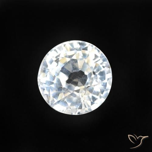 0.58ct طبيعي أبيض مزرق زفير, دائري, VVS-VS
