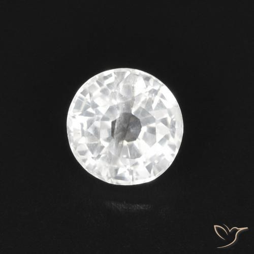 0.50ct طبيعي أبيض زفير, دائري, قليلا جدا
