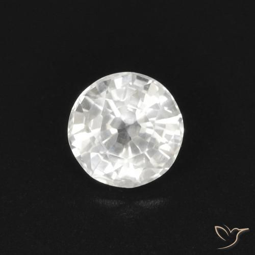 0.45ct طبيعي أبيض زفير, دائري, قليلا جدا