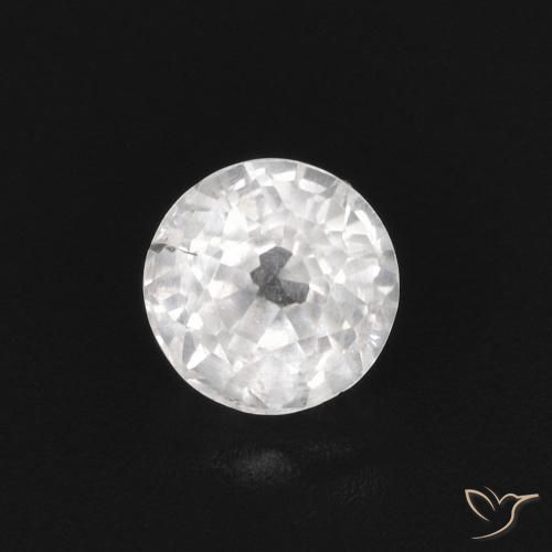 0.43ct طبيعي أبيض زفير, دائري, قليلا جدا