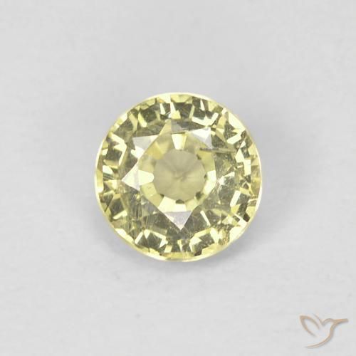 0.41ct طبيعي أصفر باهت زفير, دائري, قليلا جدا