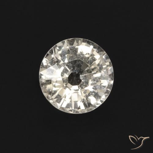 0.49ct طبيعي أبيض دافئ زفير, دائري, VVS-VS