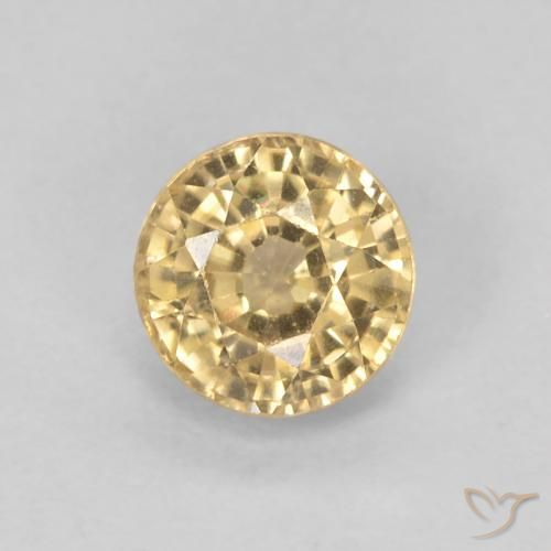 0.67ct طبيعي ذهبي زفير, دائري, VVS-VS