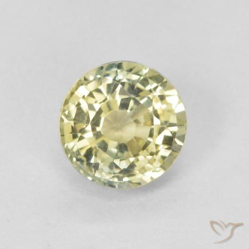 0.46ct طبيعي Medium Light-Yellow زفير, دائري, VVS