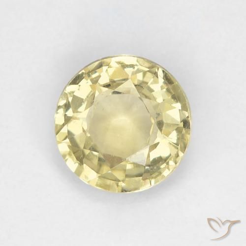 0.82ct طبيعي أصفر فاتح زفير, دائري, قليلا جدا
