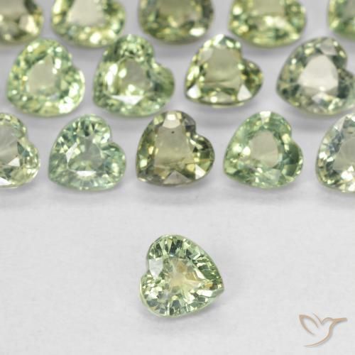 0.42ct طبيعي اخضر المريمية فاتح جدا زفير, قلب, VVS-VS