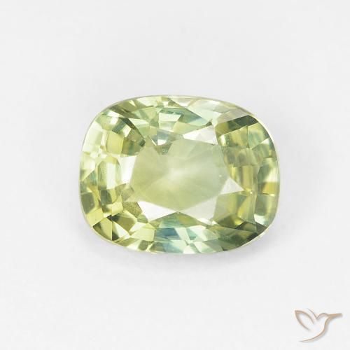 1.09ct طبيعي أخضر فاتح جدا زفير, وسادة, VVS-VS