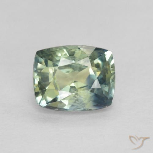 0.77ct طبيعي أخضر أزرق زفير, وسادة, قليلا جدا