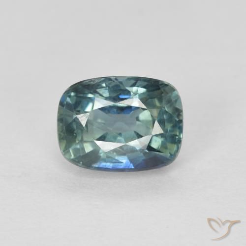 1.08ct طبيعي ازرق مخضر زفير, وسادة, قليلا جدا