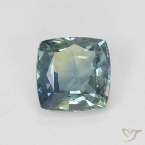 0.91ct طبيعي ازرق مخضر زفير, وسادة, قليلا جدا