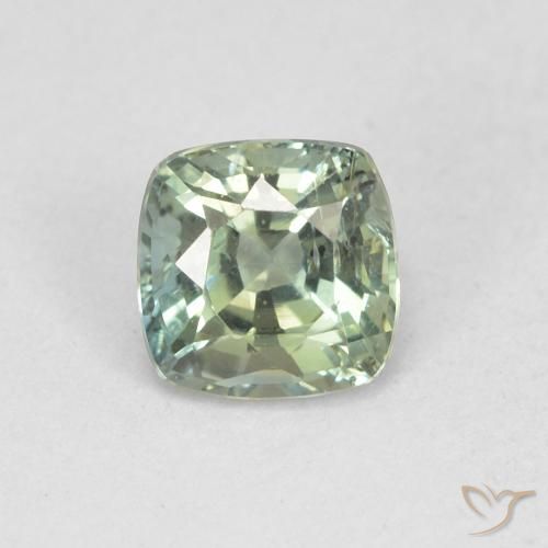 0.84ct طبيعي أخضر باهت زفير, وسادة, قليلا جدا