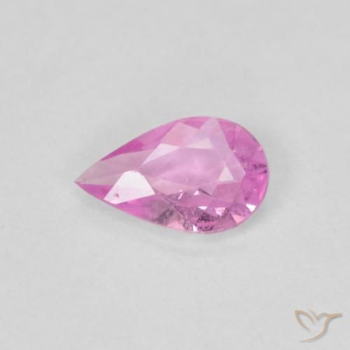 0.26ct طبيعي أرجوانى وردى لامع زفير, شكل الكمثرى, قليلا جدا