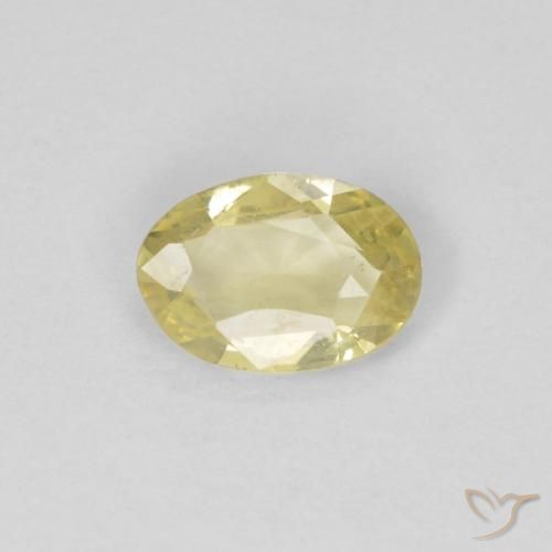 0.38ct طبيعي أصفر فاتح زفير, بيضوي, VVS