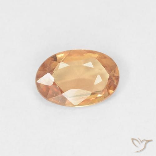 0.38ct طبيعي ذهبى خوخى فاتح زفير, بيضوي, VVS