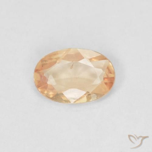 0.38ct طبيعي برتقالى خوخى فاتح زفير, بيضوي, قليلا جدا