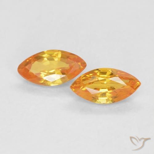 0.39ctw طبيعي ذهبى-برتقالى زفير, ماركيز, VVS