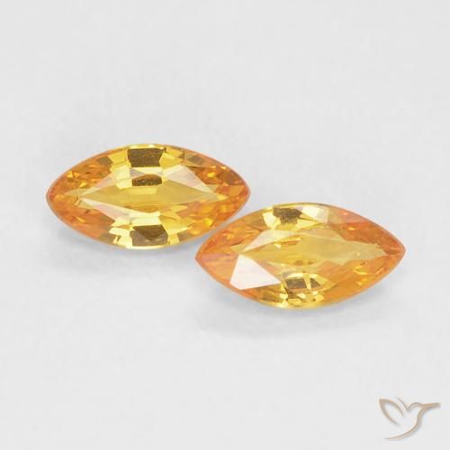 0.37ctw طبيعي ذهبى-برتقالى زفير, ماركيز, VVS