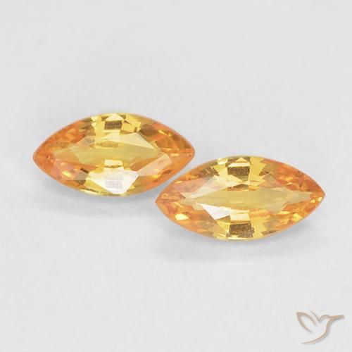 0.37ctw طبيعي ذهبى-برتقالى زفير, ماركيز, VVS