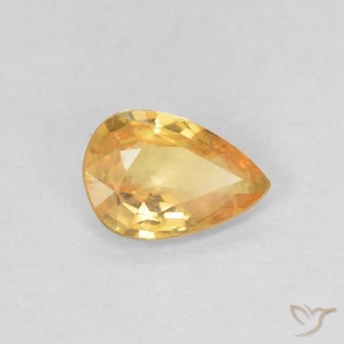 0.39ct طبيعي ذهبى-برتقالى فاتح زفير, شكل الكمثرى, قليلا جدا