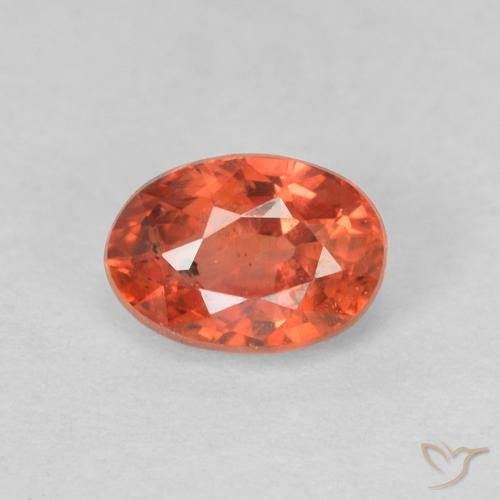 0.68ct طبيعي أحمر متوسط زفير, بيضوي, قليلا جدا