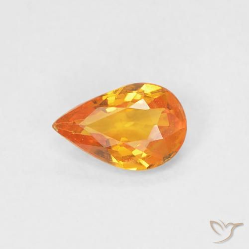 0.43ct طبيعي برتقالى مشمشى زفير, شكل الكمثرى, VVS-VS
