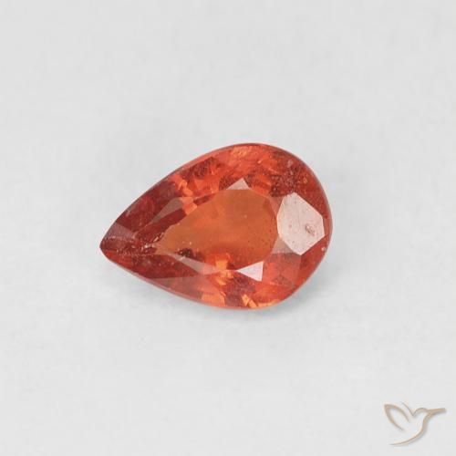 0.44ct طبيعي برتقالى نارى زفير, شكل الكمثرى, قليلا جدا