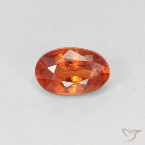 0.55ct طبيعي برتقالى كهرمانى زفير, بيضوي, VVS-VS