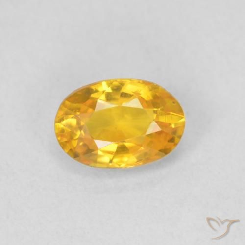 0.58ct طبيعي ذهبى متوسط زفير, بيضوي, VVS