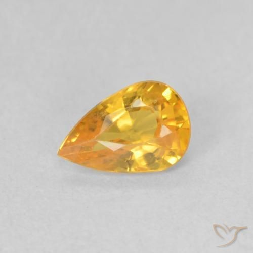 0.41ct طبيعي ذهبى متوسط زفير, شكل الكمثرى, VVS-VS