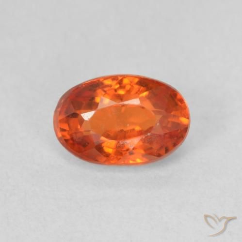 0.70ct طبيعي برتقالى محمر زفير, بيضوي, VVS-VS