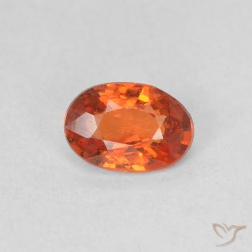 0.54ct طبيعي برتقالى محمر زفير, بيضوي, VVS