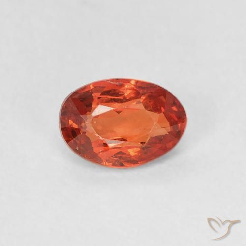 0.63ct طبيعي برتقالى محمر زفير, بيضوي, VVS-VS