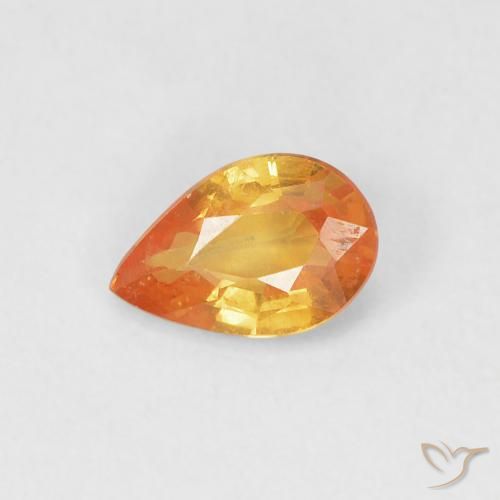 0.52ct طبيعي برتقالي زاهى زفير, شكل الكمثرى, VVS-VS