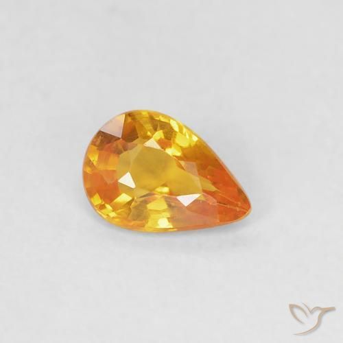 0.37ct طبيعي برتقالى متوسط زفير, شكل الكمثرى, VVS-VS
