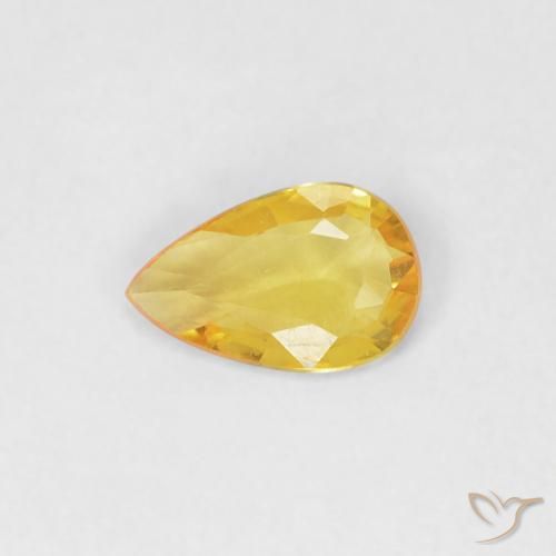 0.30ct طبيعي ذهبي زفير, شكل الكمثرى, VVS-VS
