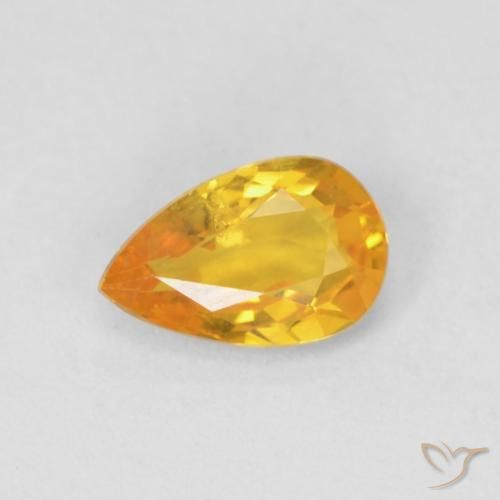 0.46ct طبيعي برتقالى متوسط زفير, شكل الكمثرى, قليلا جدا