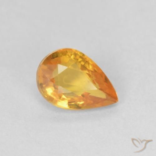 0.49ct طبيعي برتقالى متوسط زفير, شكل الكمثرى, VVS-VS