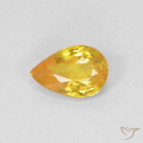 0.43ct طبيعي ذهبى-برتقالى زفير, شكل الكمثرى, قليلا جدا