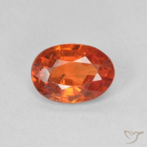 0.55ct طبيعي برتقالى محمر زفير, بيضوي, قليلا جدا