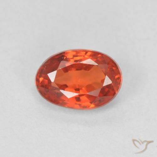 0.55ct طبيعي برتقالى محمر زفير, بيضوي, VVS-VS