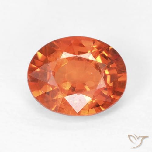 0.77ct طبيعي برتقالى نارى زفير, بيضوي, قليلا جدا