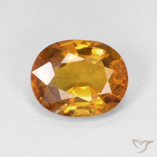 4.33ct طبيعي برتقالى غامق زفير, بيضوي, قليلا جدا