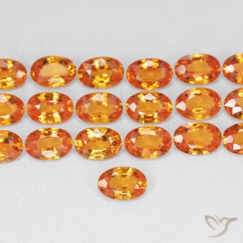 0.58ct طبيعي برتقالى محمر زفير, بيضوي, VVS-VS