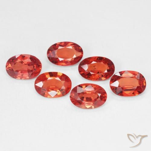 0.49ct طبيعي أحمر قرمزى لامع زفير, بيضوي, VVS-VS